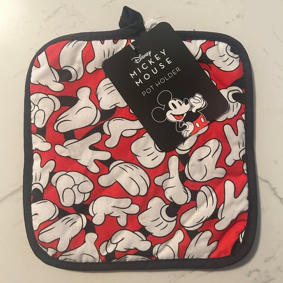 Disney Other - Disney Mickey Mouse Hands Pot Holder - Red & Black Design- NWT